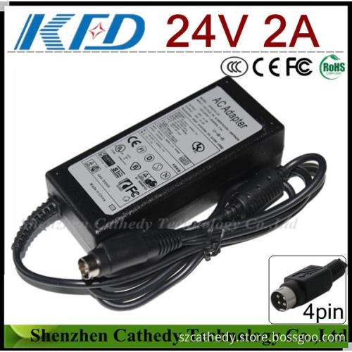 24V 2A Switching Power Adapter 4pin Plug